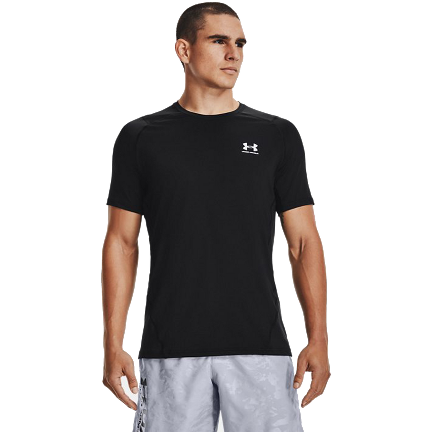 UA Maglia A Maniche Corte HeatGear® Fitted Da Uomo - Nero