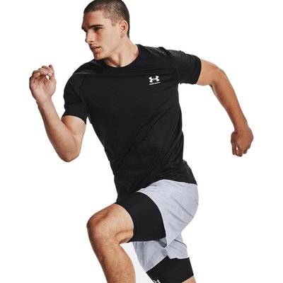 UA Maglia A Maniche Corte HeatGear® Fitted Da Uomo - Nero