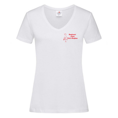 T-SHIRT CON LOGO CUORE COLLO A V - STAFF