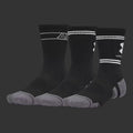 UA Performance Tech Unisex 3-Pack Crew Socks - Black